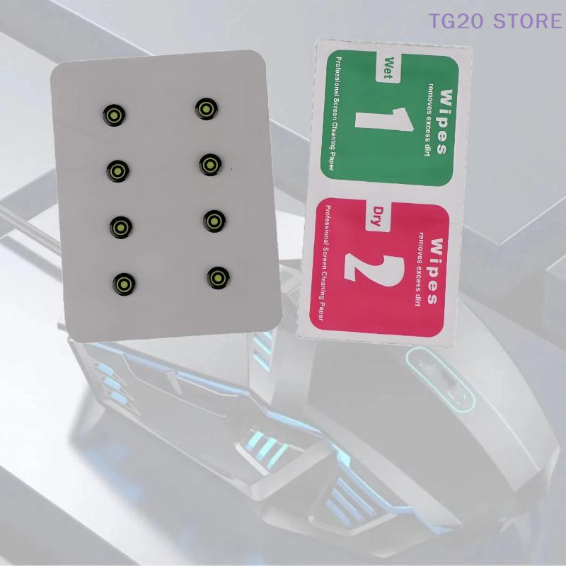 Gaming Accessories Bundle - 8 ピース/パック DIY ユニバーサルマウスガラス足パッドステッカーゲームマウス用滑り止めパッドアクセサリー