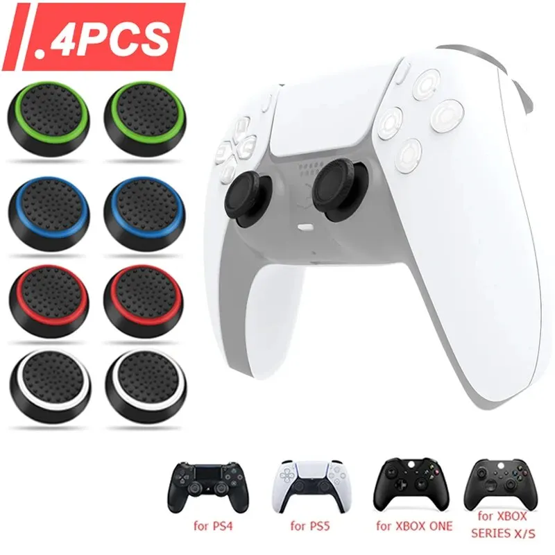 Gaming Accessories Xbox Series S - 4 個のシリコン製アナログサムスティックグリップキャップ PS5/PS4/PS3/Switch 2 カバー Xbox