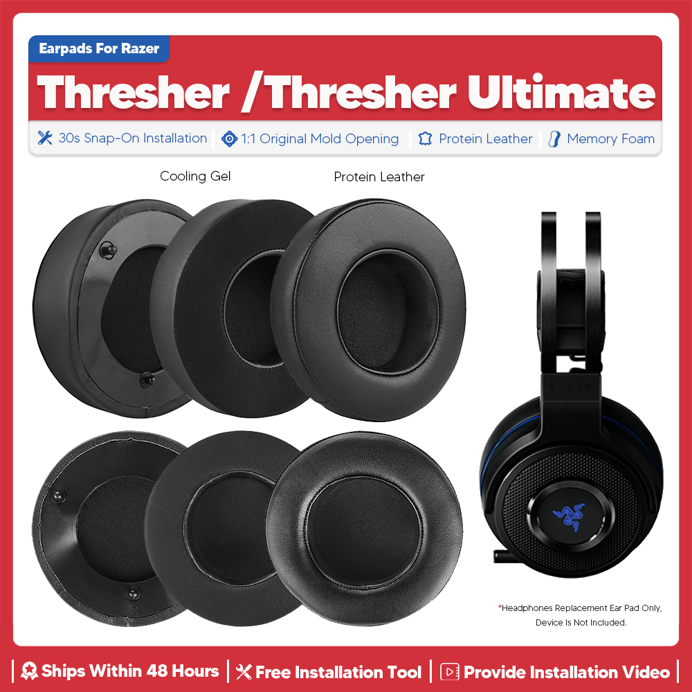 Gaming Headphone Accessories - 交換用イヤーパッド Razer Thresher Ultimate 7.1 ヘッドフォンアクセサリーイヤークッション低反発イヤーカップスポンジ修理部品
