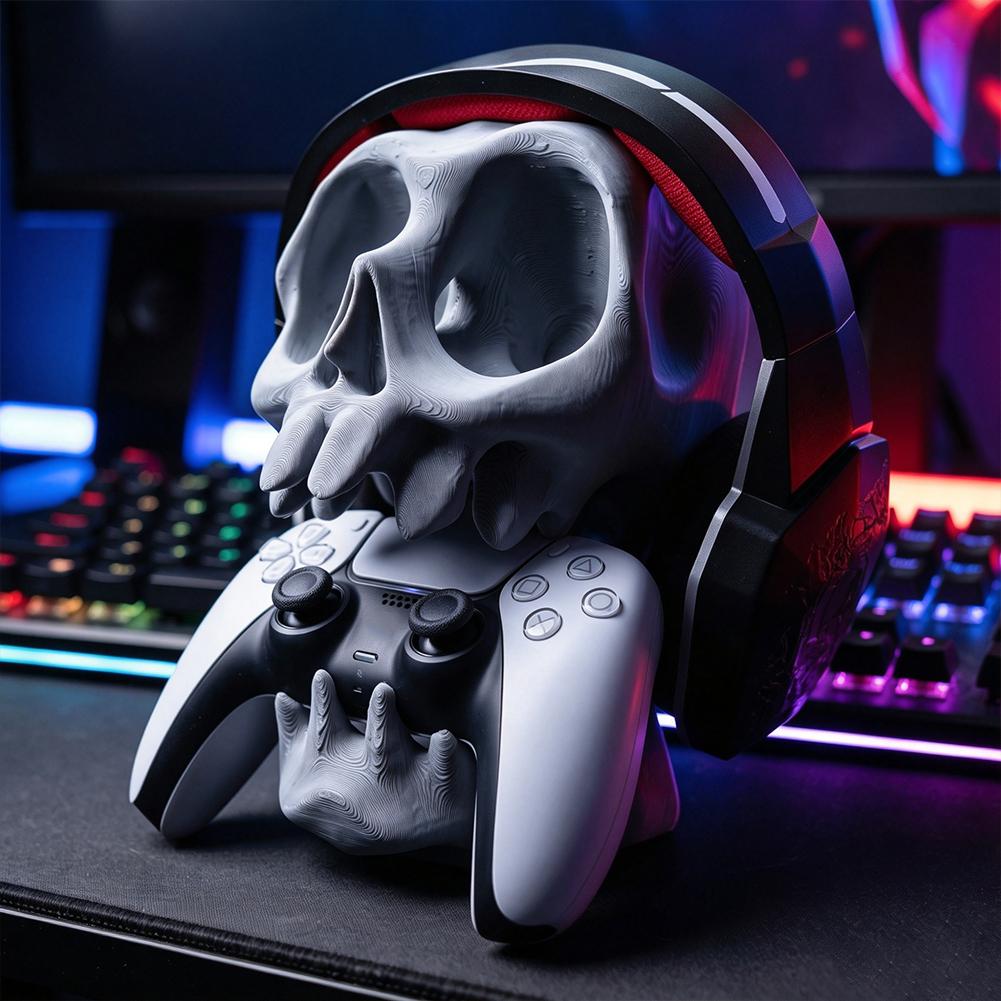 ゴシックスカルデザイン ゲームコントローラースタンド 多機能 - Gaming Accessories Rack のレビューと価格