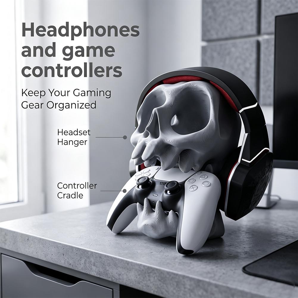 ゴシックスカルデザイン ゲームコントローラースタンド 多機能 - Gaming Accessories Rack のレビューと価格