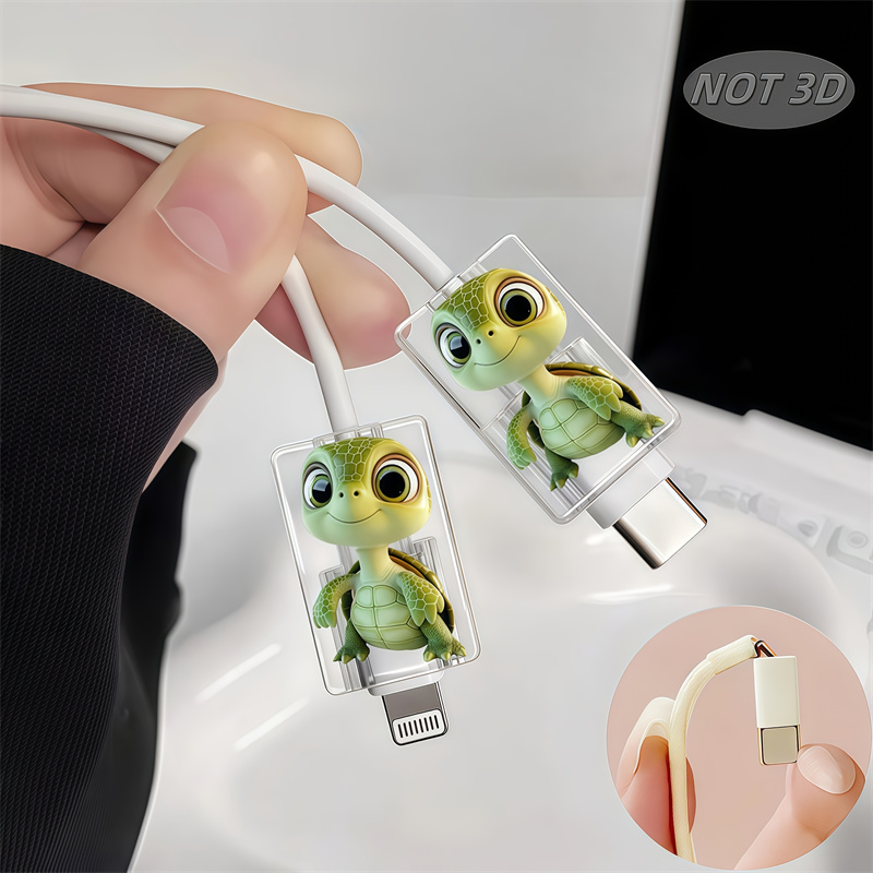 2D フラット 2 個のかわいい漫画のカメの電話充電ケーブル - Sleeved Cable Kit のレビューと価格