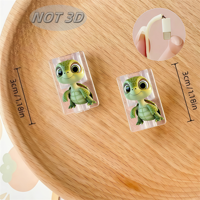 2D フラット 2 個のかわいい漫画のカメの電話充電ケーブル - Sleeved Cable Kit のレビューと価格