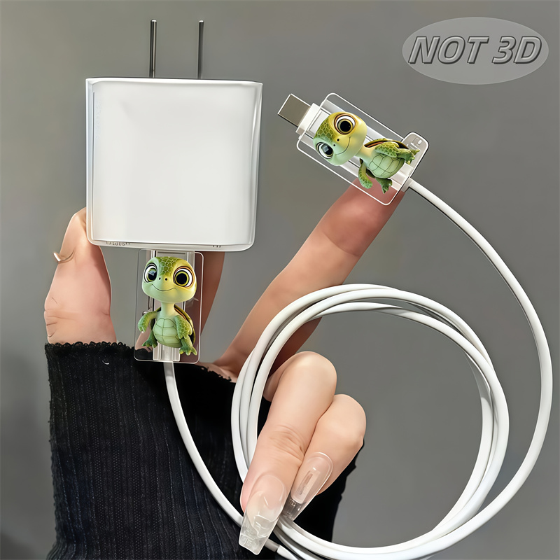 2D フラット 2 個のかわいい漫画のカメの電話充電ケーブル - Sleeved Cable Kit のレビューと価格