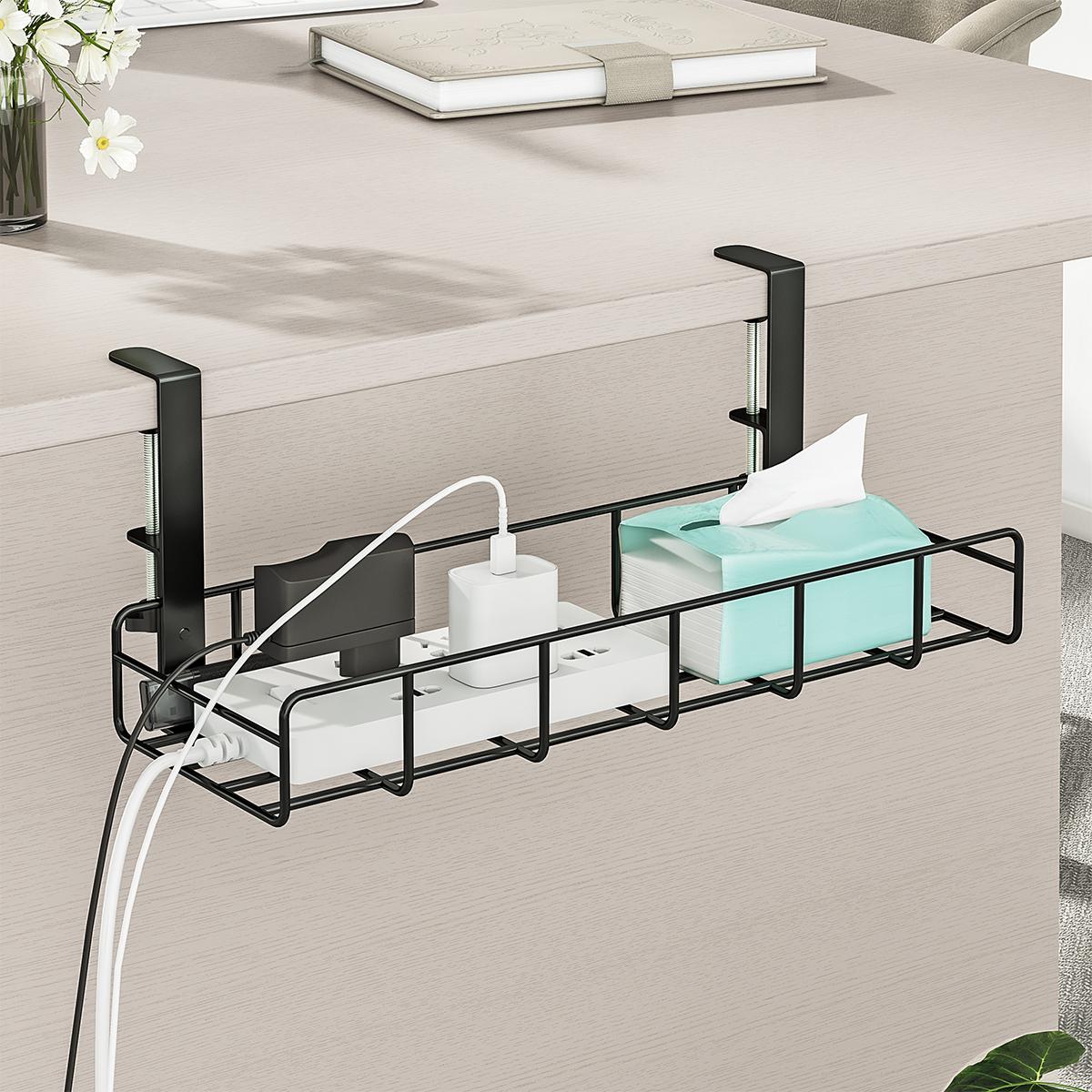 デスク下ケーブル管理トレイ（穴あけ不要）、金属製コードオーガ - Gaming Accessories Rack のレビューと価格