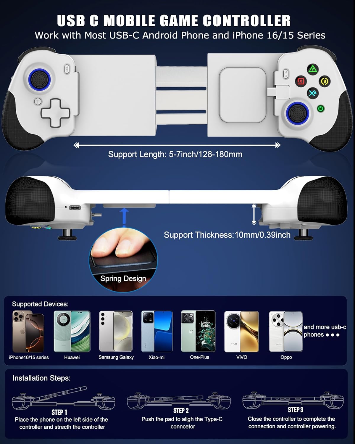 N01 有線伸縮式ゲームコントローラー、USB-C プラグア - Gaming Accessories For Android のレビューと価格