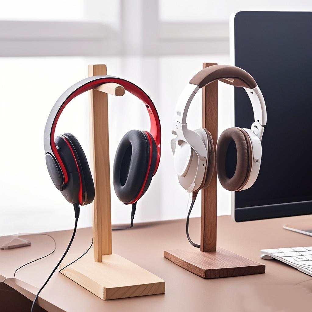 木製ヘッドフォンスタンドイヤホンディスプレイラックハンガーブ - Gaming Accessories Rack のレビューと価格