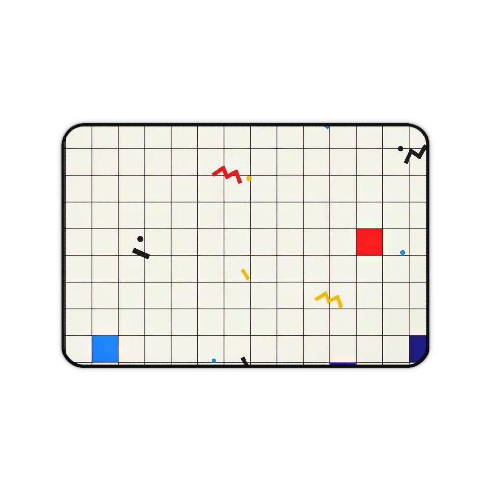 レトロな幾何学模様のデスクマット マウスパッド メンフィスデ - Gaming Accessories Retro のレビューと価格
