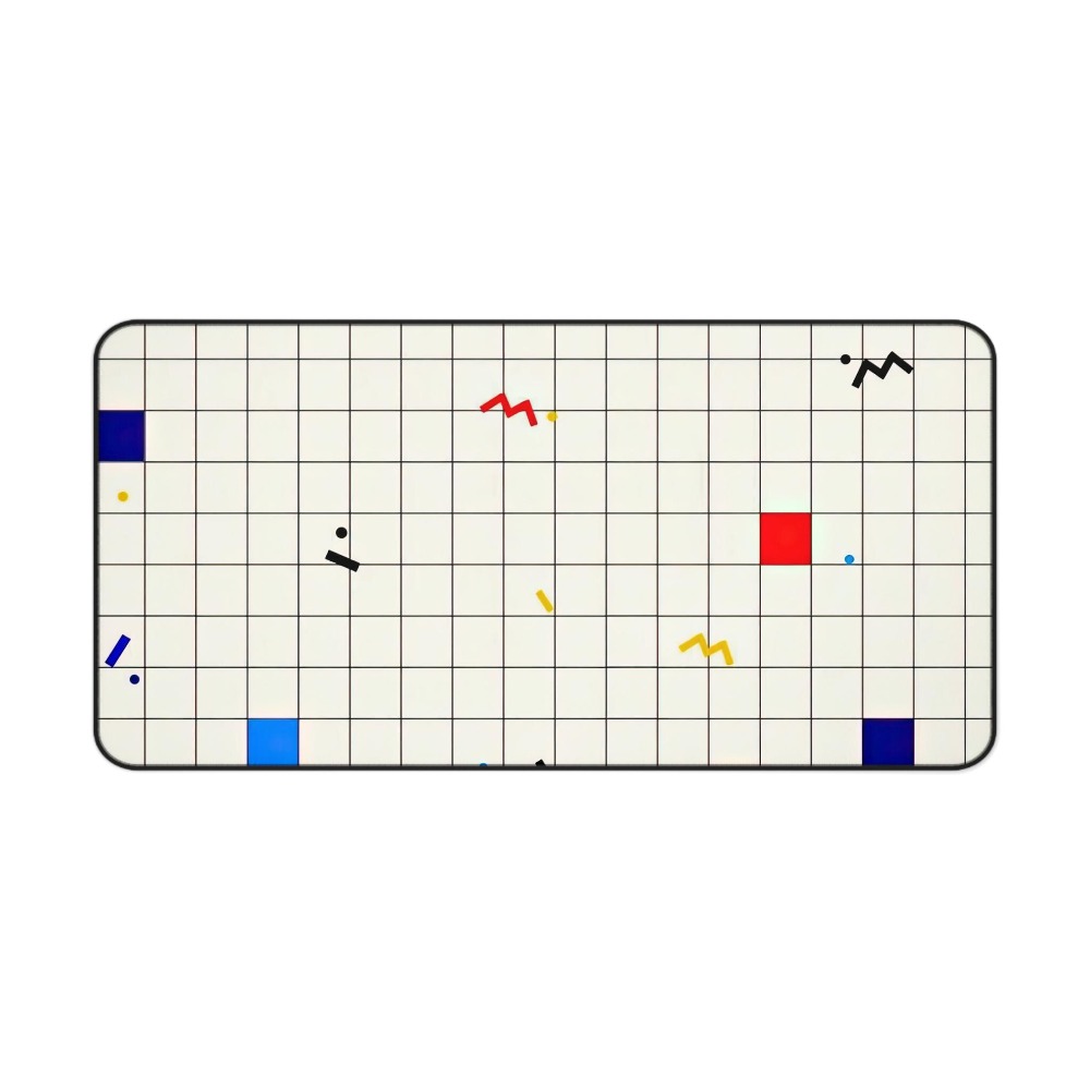 レトロな幾何学模様のデスクマット マウスパッド メンフィスデ - Gaming Accessories Retro のレビューと価格